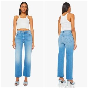 MOTHER High Rise Blue Jeans with Cropped Ankle